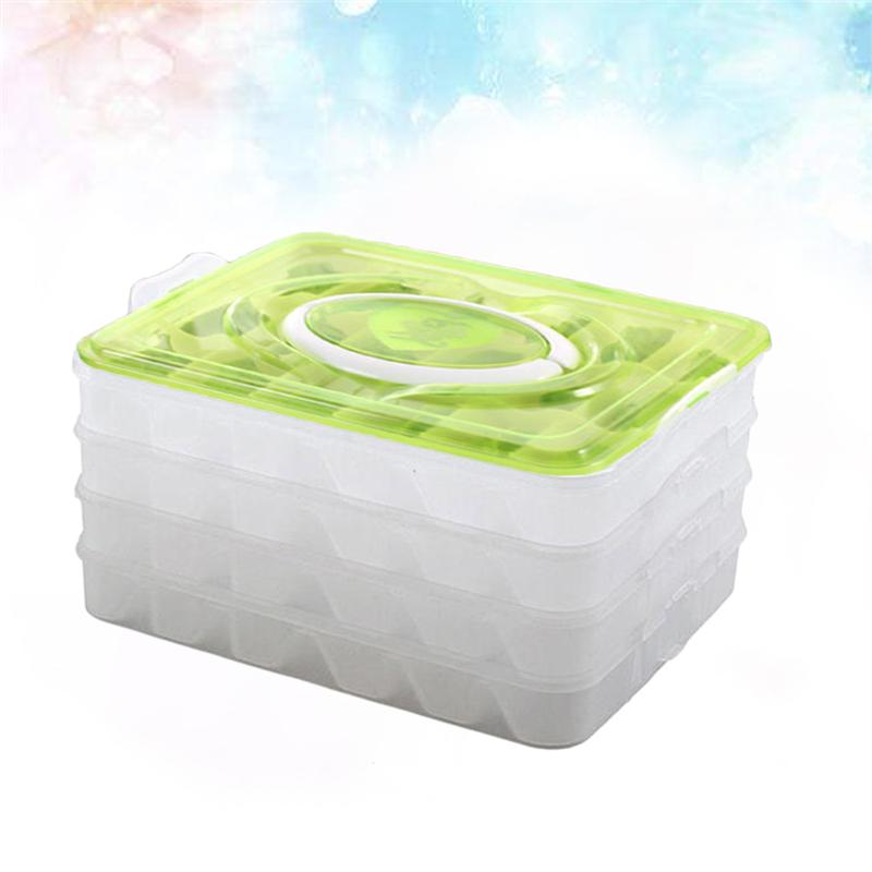Refrigerator Fresh-keeping Dumpling Storage Box Four Layers Portable Stackable Dumpling Container Holder Organizer