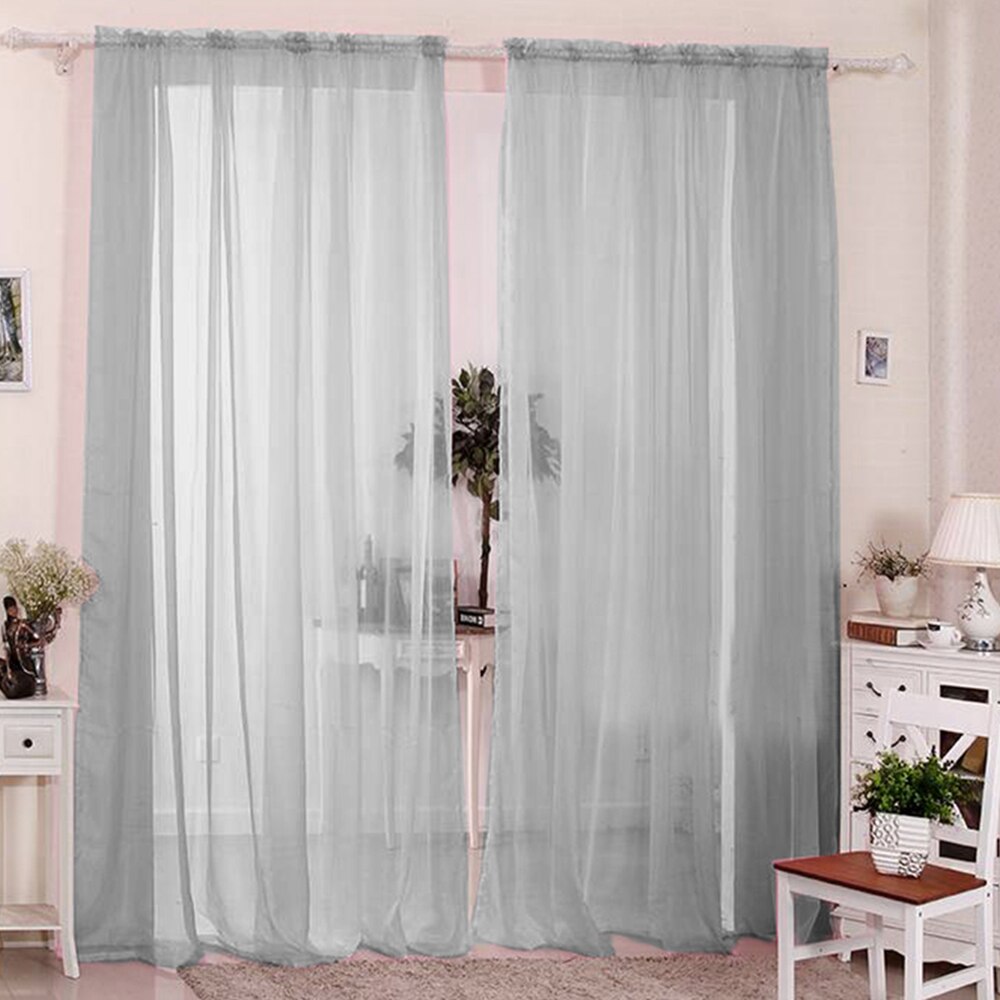 Europe Solid White Curtains For Living Room Kitchen Window Decoration Transparent Tulle Curtains Window Sheer for the Bedroom