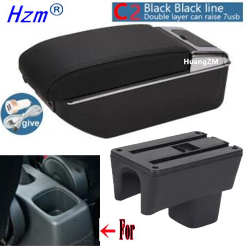 Centre Console Storage Box For Suzuki Swift 2005 Armrest Arm Rest Rotatable Car accessories: C2 style black line