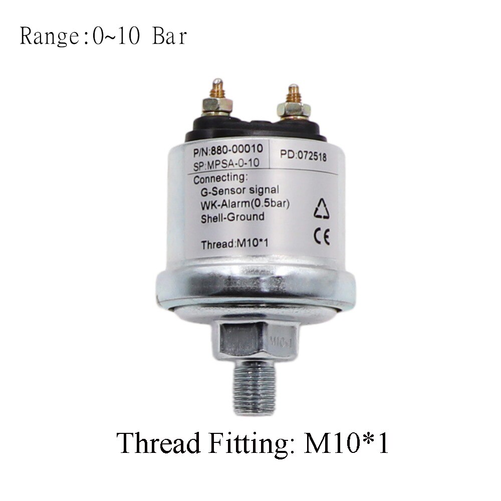 Engine Oil Pressure Sensor with Measuring Range 0~5 Bar /0~10 Bar fit for Car Boat Oil Pressure Gauge Sender M10 &amp; NPT-1/8: 10 Bar M10-1