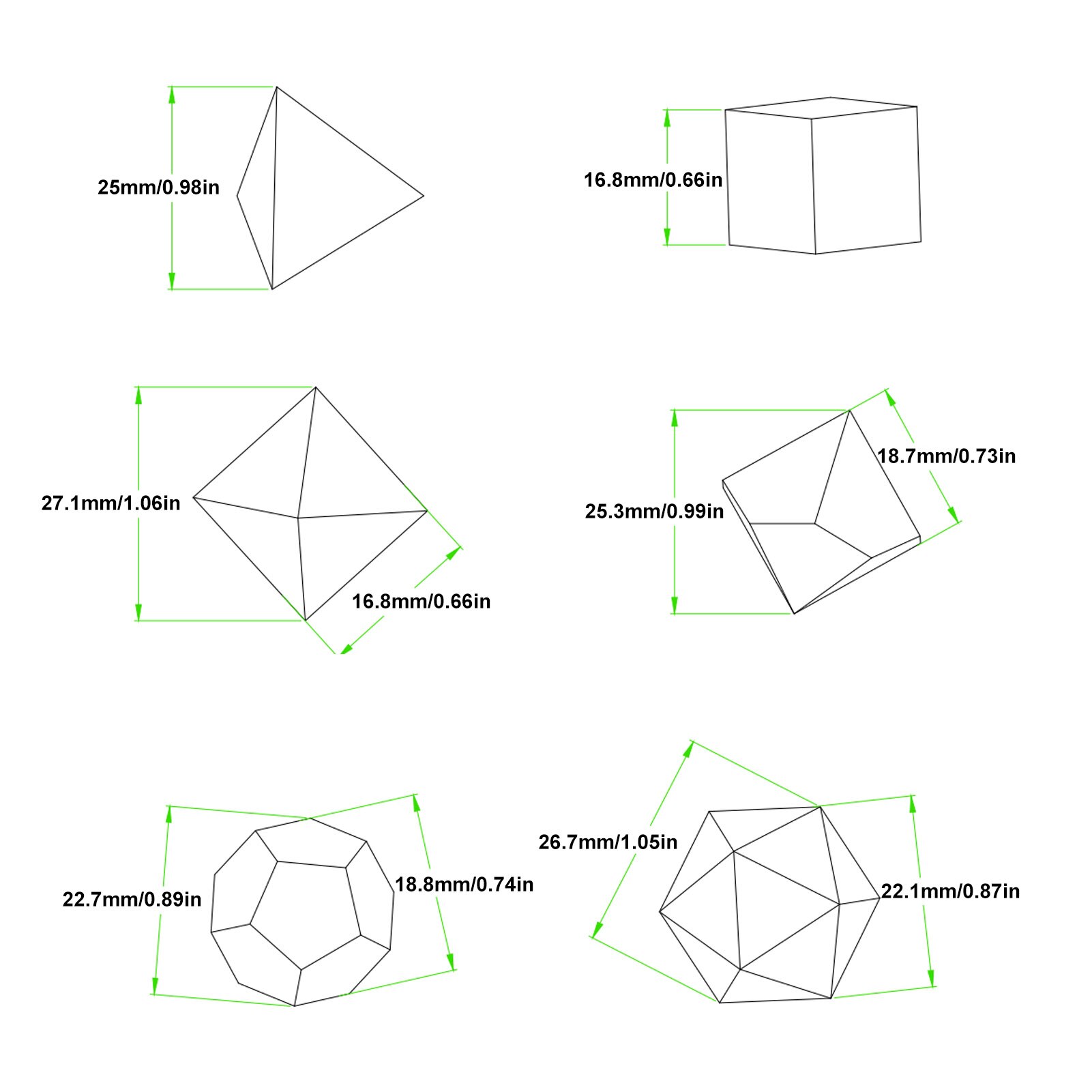 7Pcs Lichtgevende Polyhedral Zijdige Dobbelstenen Glowing Dice Draagbare Party Fun Dice Set Voor Dnd Spel