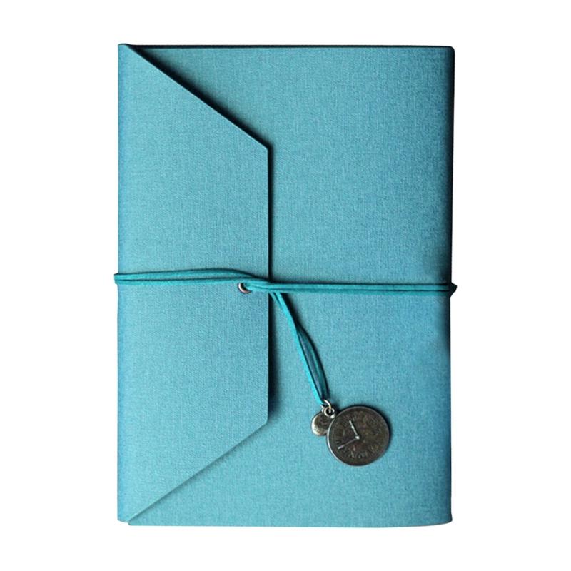 PU Leather Cover Loose-leaf Tri-fold Notebook A5 Travel Handbook for Dairy Travel Office A9LC: Sky Blue