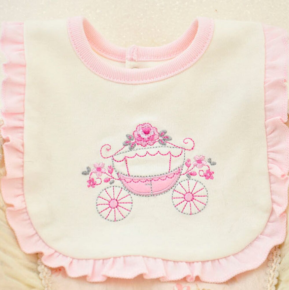 Schattige Baby Slabbetjes Katoen Roze Geborduurde Speeksel Handdoek Zacht Zuigeling Pasgeboren Burp Doeken Herbruikbare Dubbele Laag Baby Bandana Kleding: C