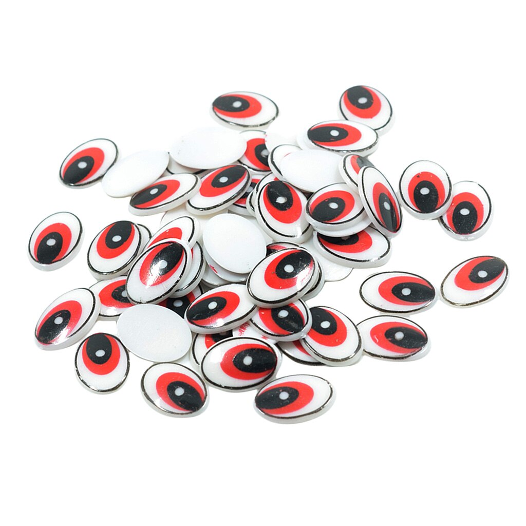 Ojos planos ovalados, Ojos de seguridad de plástico, adhesivo, ojos móviles, arte artesanal, 60 uds.