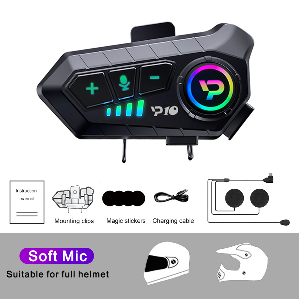 Y10 Bluetooth Motorrad Helm Headset Drahtlose IPX6 Wasserdichte Rauschunterdrückung Kopfhörer Super Lange bereithalten-Freisprecheinrichtung Kopfhörer: verrotten