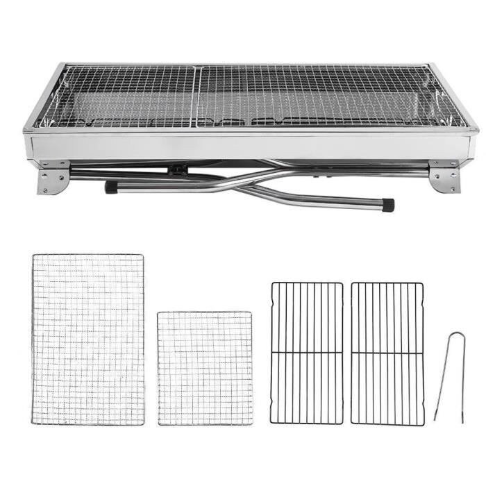 Edelstahl Grillrost 45x30cm - Outdoor Grillgitter Für Camping & Picknick
