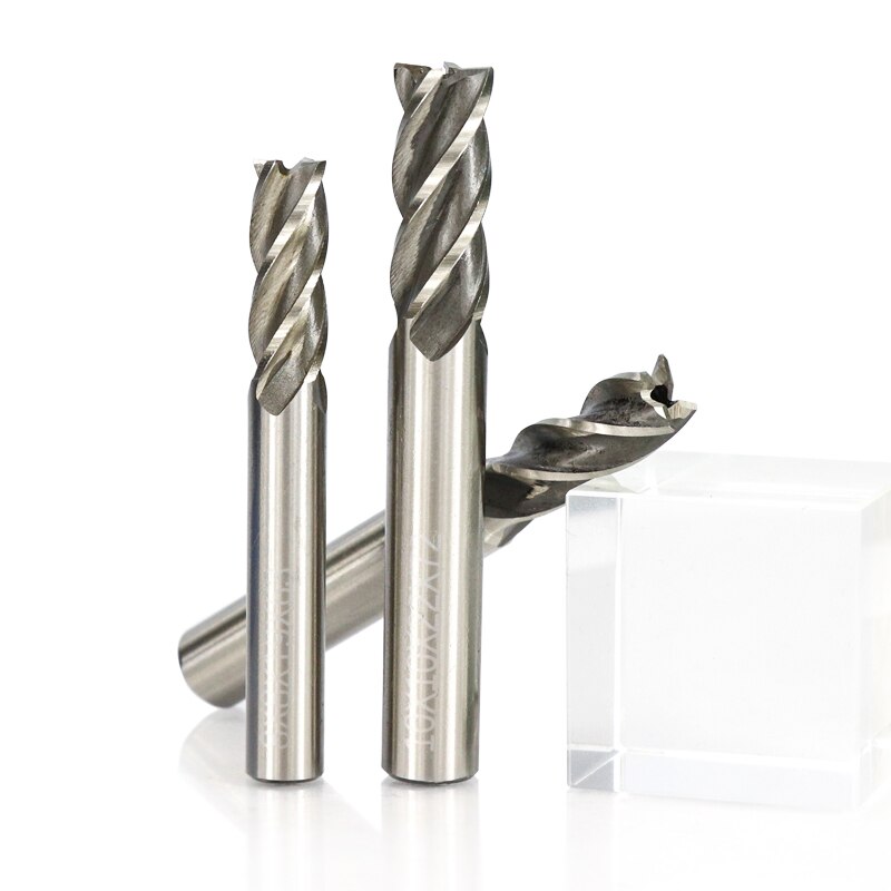 Spiral Milling Cutter HSS End Mill CNC Router Bit 4 Flute End Mill 6-12mm Shank Tungsten Carbide End Mill Straight Shank Cutter