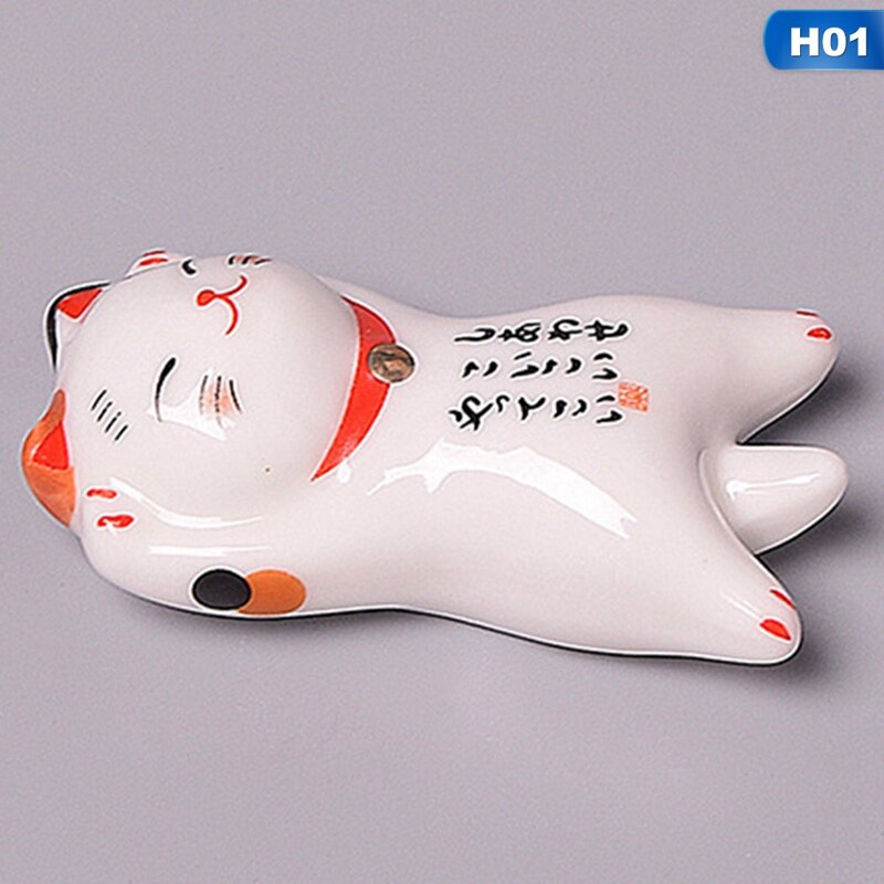 Japanese Style Ceramic Chopsticks Holder Stand Cute Cat Chopstick Rack Pillow Care Rest Kitchen Decor Art Craft Tableware: 1
