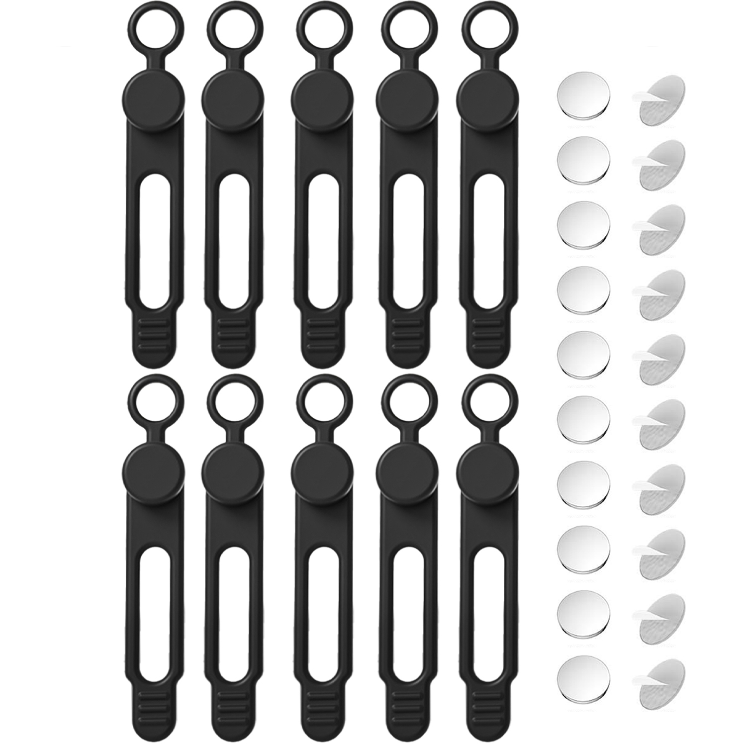 1/3/5/10 Uds. Bridas magnéticas para cables, Clip para auriculares, gestión de cables, bridas de silicona, organizador de cables magnéticos, soporte para cables: YELLOW