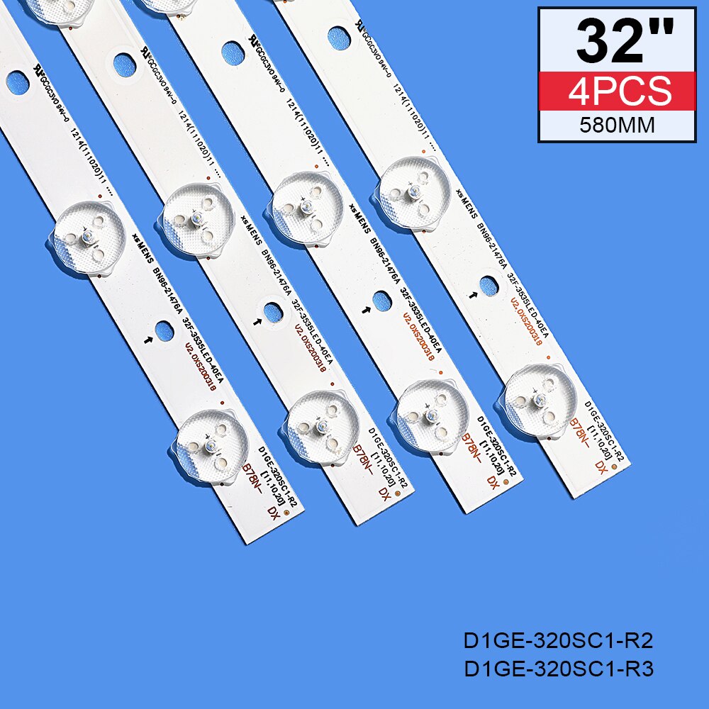 4 unids/lote retroiluminación LED SET para SAMSUNG UE32EH5000 TV 32F-3535LED-40EA de LTJ320HN07-V 100% 58CM 10LED