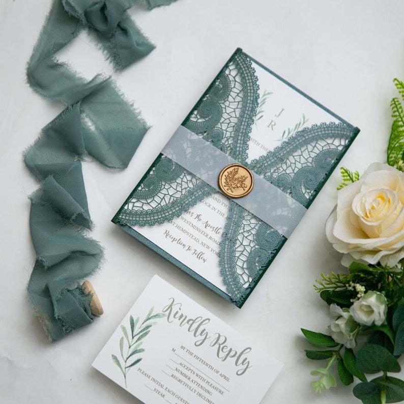 3D Three-dimensional Greeting Card Hollow Postcard Wedding Invitation Green Business Invitation Birthday Thank You Cards