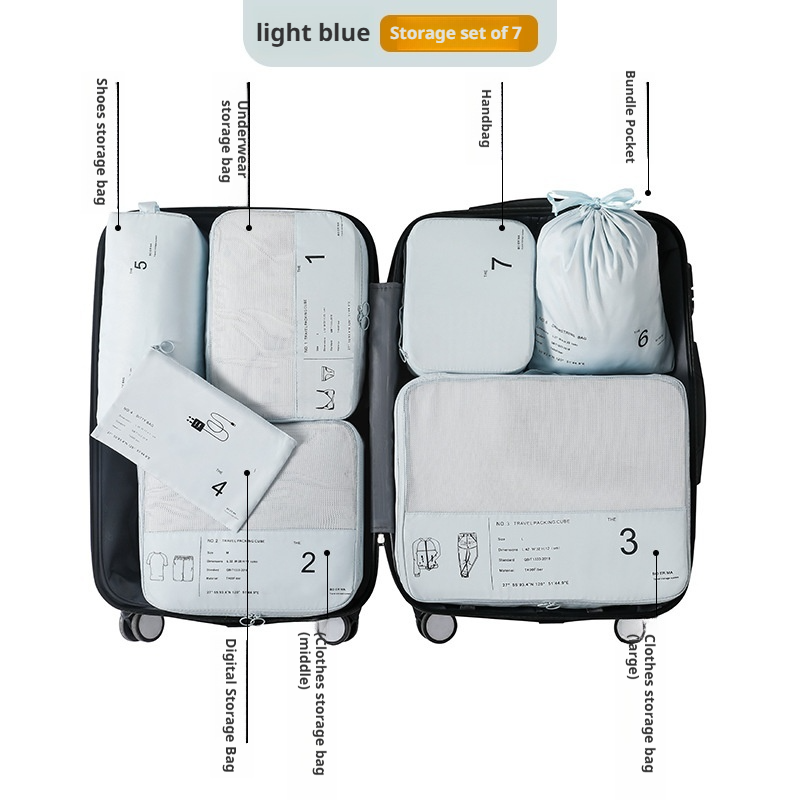 Cubos de embalaje para viaje, organizador de maletas portátil, bolsa de almacenamiento de ropa, accesorios de viaje, bolsas de equipaje para maletas de mano: Borgoña