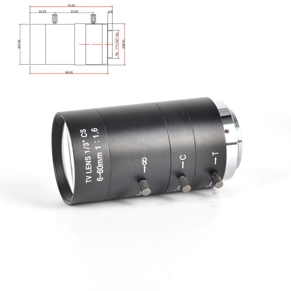 Inesun Manuelle IRIS ZOOM 6-60mm CS C-mount-objektiv Cctv-objektiv für Cctv-kamera