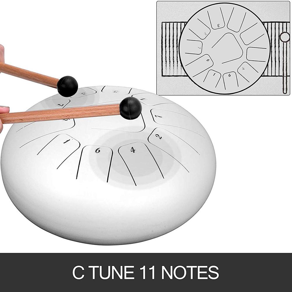 Tong Drum 10 Inch 11 Notities Staal Tong Drum Hand Pan Drum Met Vinger Mouwen Hamers Percussie Instrument
