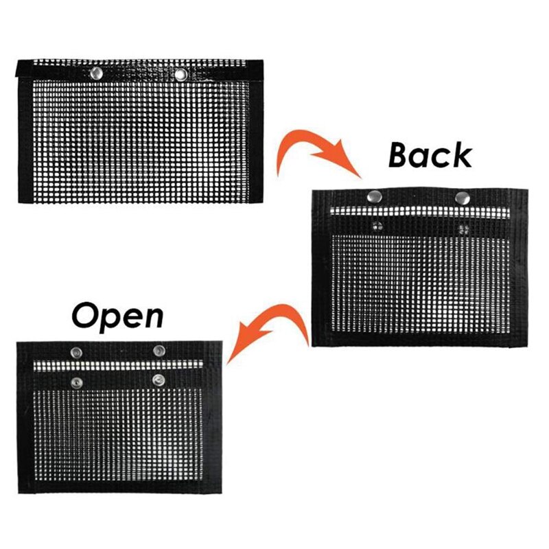 Bbq Grill Mesh Zak, non-stick Bbq Grill Zak Grill Herbruikbaar En Makkelijk Te Schoon Non-stick Grid Grill Zak Met Borstel: 22x27cm