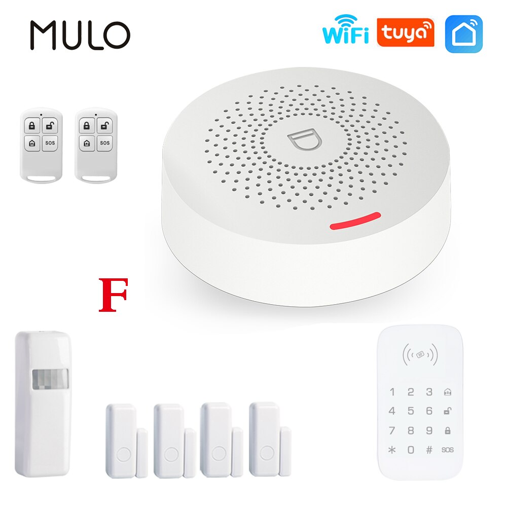 MULO Wifi Alarm System Burglar Security Wireless Home Alarm: F / US plug
