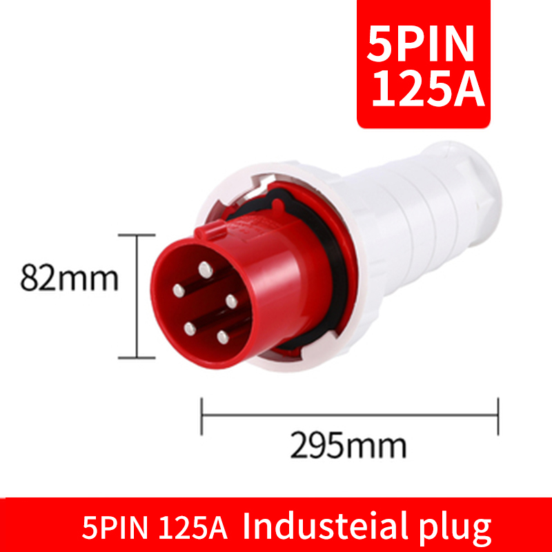 Waterproof Industrial Plug3 Pole 4 Pole 5 Pin dustproof socket IP67 Male and Female 63a 125a Mounted industrial socket 380V 415V