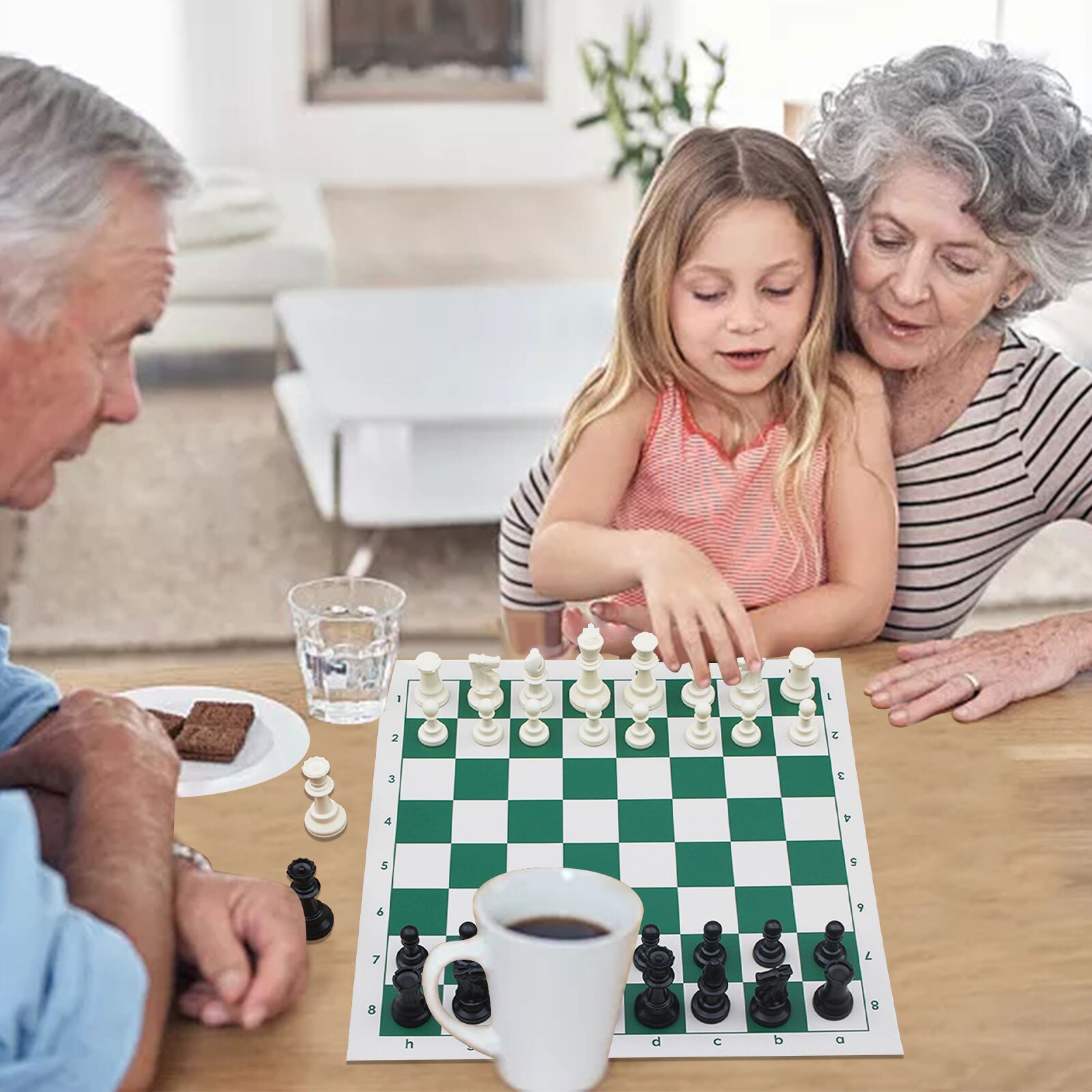 Portable Travel Traditional Chess Board Set For Club Tournament With Rolled Board Plastic Unique Anti-scratching Game