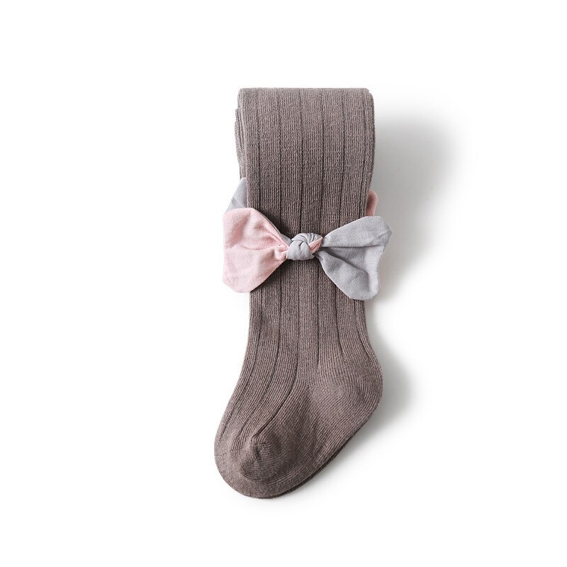 Winter Herfst Zachte Katoenen Baby Meisje Panty Effen Kleur Leuke Strikken Peuter Baby Meisjes Panty Prinses Meisje Panty: gray
