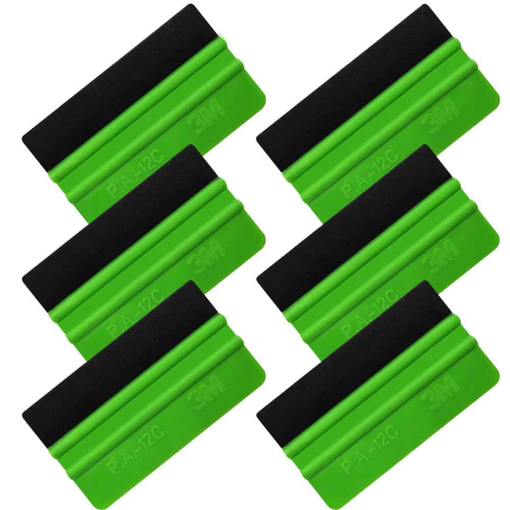 6 stk grøn 5 "filtskraber klistermærke-tilbehør wrap-film-card gummiskraber bil vindue-farvetone  a75f