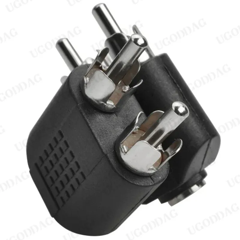 3,5 mm audio stereo jack vrouwelijk naar 2 RCA mannelijk audio jack connector adapter converter voor luidspreker