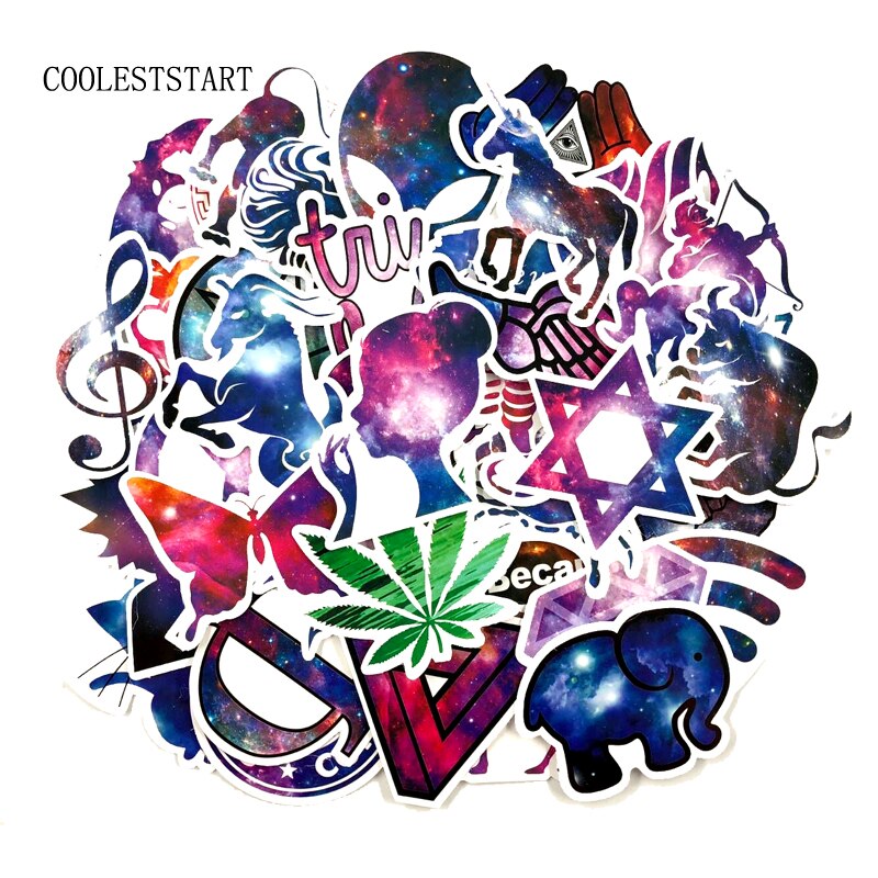 36Pcs Starry sky PVC Waterproof Wall Sticker on Laptop Luggage Skateboard Phone Motorcycle Refrigerator Stationery Stickers