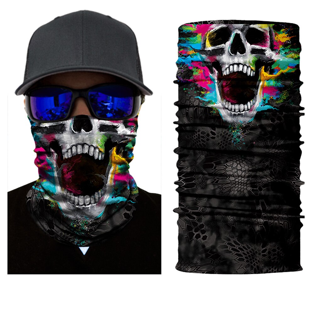 Máscara facial de pasamontañas de Motocross de JAER, gorro de secado rápido de calavera 3D para bicicleta, gorras deportivas, máscara facial lavable para motocicleta: Model 3