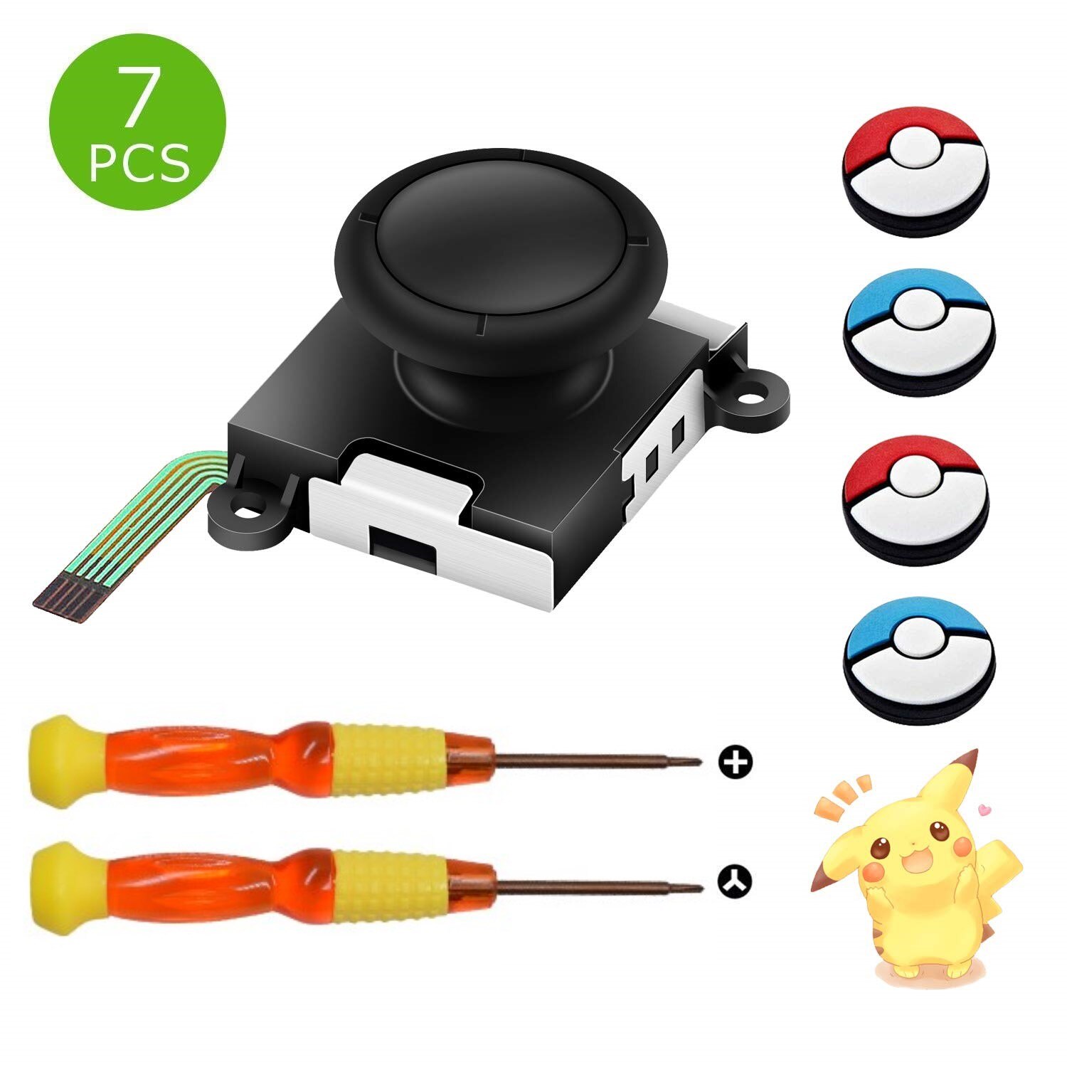 21 In 1 3D Vervanging Joystick Analoge Thumb Stick Reparatie Kit Tri-Wing Kruis Schroevendraaier Pry Tool Voor Nintendo schakelaar Controller: 2