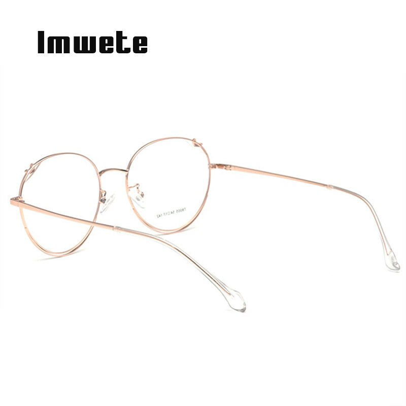 Gafas ópticas metálicas Vintage Imwete, montura de gafas para hombres y mujeres, monturas de gafas con forma de corazón para mujer, gafas transparentes para Miopía