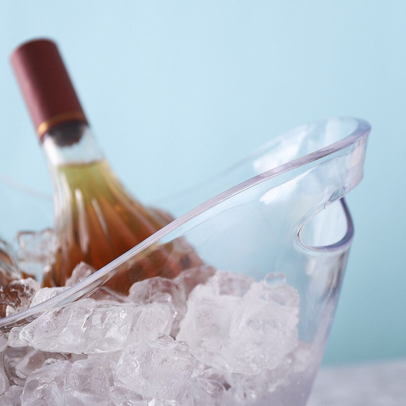 Large Transparent Ice Bucket Portable Fridge Beer Champagne Wine Bucket Ice Grain Bucket Bar Lid Space Saving Cube Maker Tools