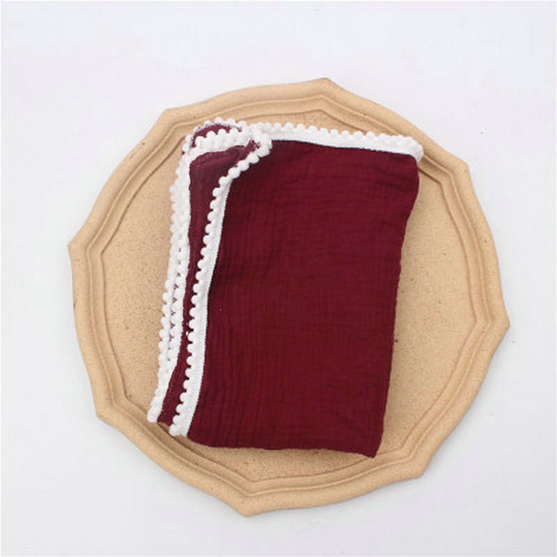 Baby Blanket Newborn photography Children's Cotton Muslin Wrap Sleeping Items Receiving Blankets Baby Stuff for Newborns: Burgundy