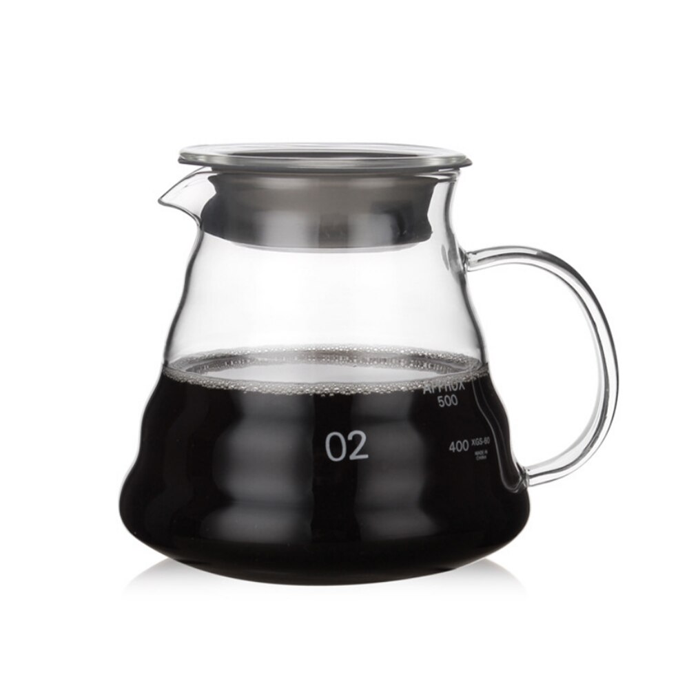 Värmebeständig  v60 häll över kaffebryggare glas server kaffekanna kaffe vattenkokare brygger barista percolator maker: 580ml- server