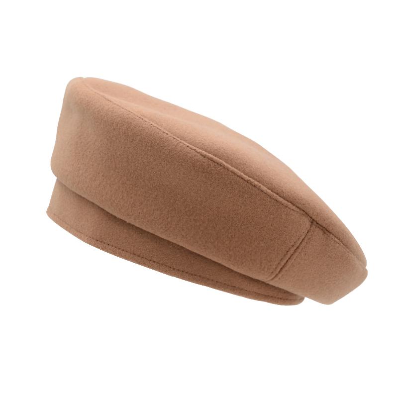 Boina plana Vintage para mujer, gorro de lana de colores, estilo pintor inglés,: Caqui