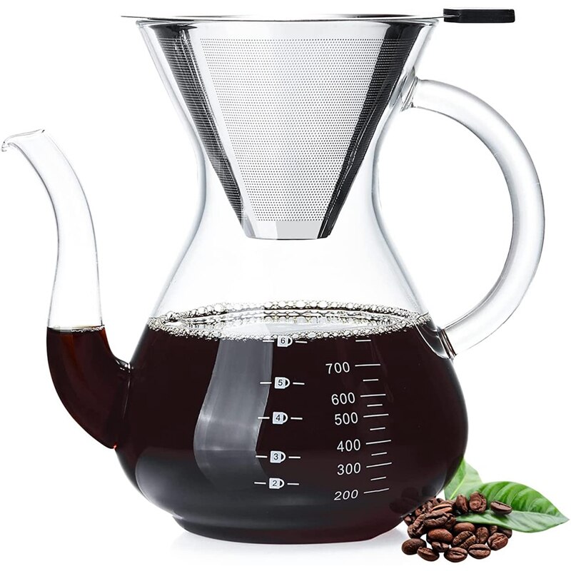 Pour Over Coffee Maker, Glass Coffee Pot, Manual Coffee Dripper Brewer, Coffee Pour Over, Pour Over Coffee Dripper: Default Title