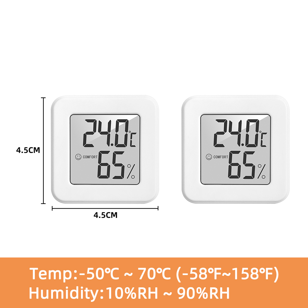 Mini Thermometer Indoor Outdoor Lcd Digitale Temperatuur Kamer Hygrometer Gauge Sensor Vochtigheid Meter Temperatuur Tool HTC-1 HTC-2: White B 2 PCS