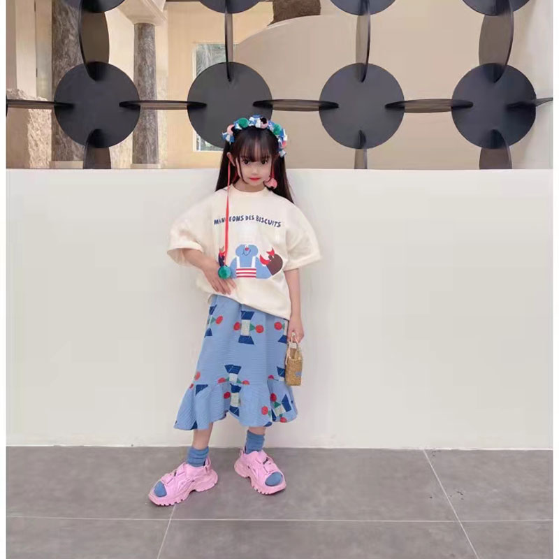 Gonne per ragazze 2022 gonna con stampa in cotone primavera estate per gilet per bambina gonna per bambini primavera abbigliamento per bambini