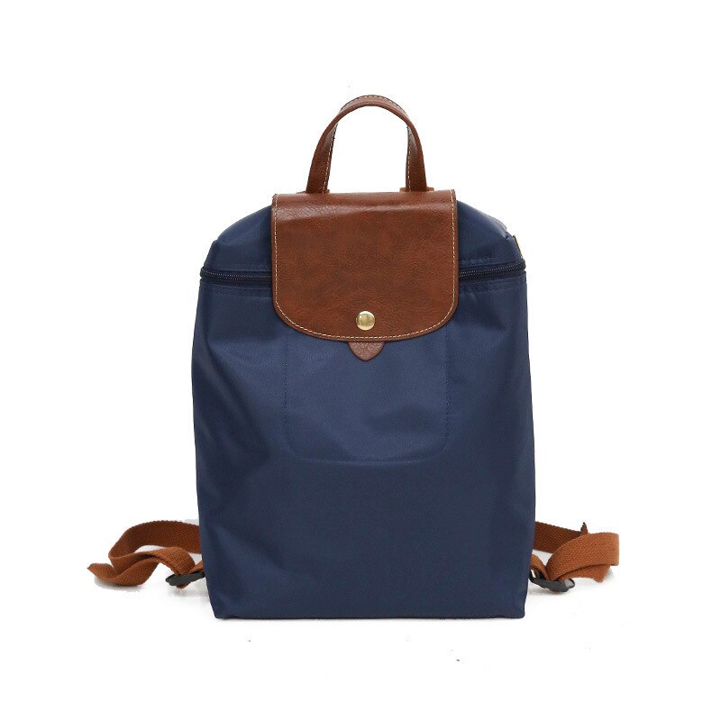Sac à dos en nylon imperméable pour femme, style école, voyage, voyage: Bleu