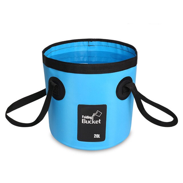 Bolsa De Agua 12 L 20 L Portátil Ondoordringbare Cubo Plegable Recipiente Para Almacenamiento De Agua Bolsas De Transporte Para pesc: Blue 20L