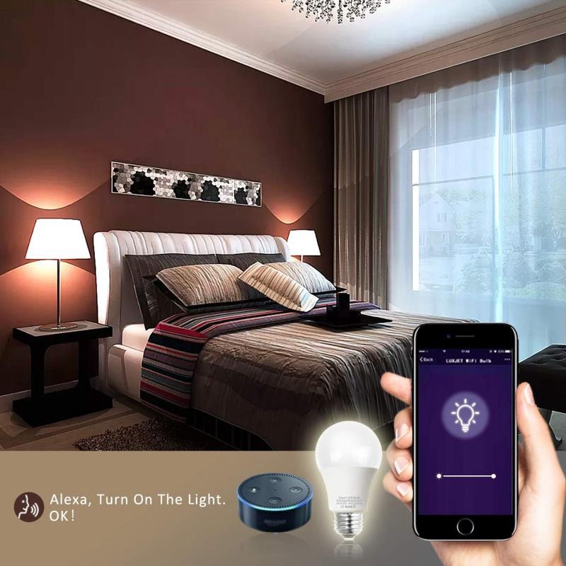 E27 wifi smart led pære rgb cw lampe stemmestyring med alexa google home