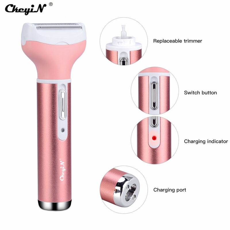 Afeitadora eléctrica multifunción 4 en 1 para mujer, dispositivo de lana, depiladora femenina recargable, recortadora de cejas y nariz, afeitadora de pelo 36