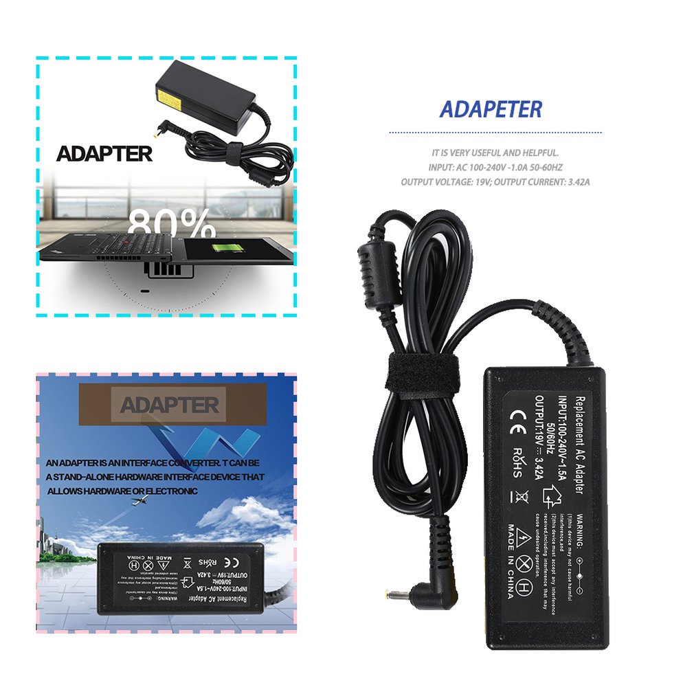 65W 19V 3.42A Überspannung schutz Adapter Laptop Netzteil AC Adapter Ladegerät für ACER/Acer Eletronic