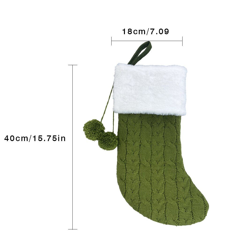 Jaar Kerst Kous Sack Xmas Candy Bag Kerst Decoraties Voor Thuis Sok Kerstboom Decor: Green