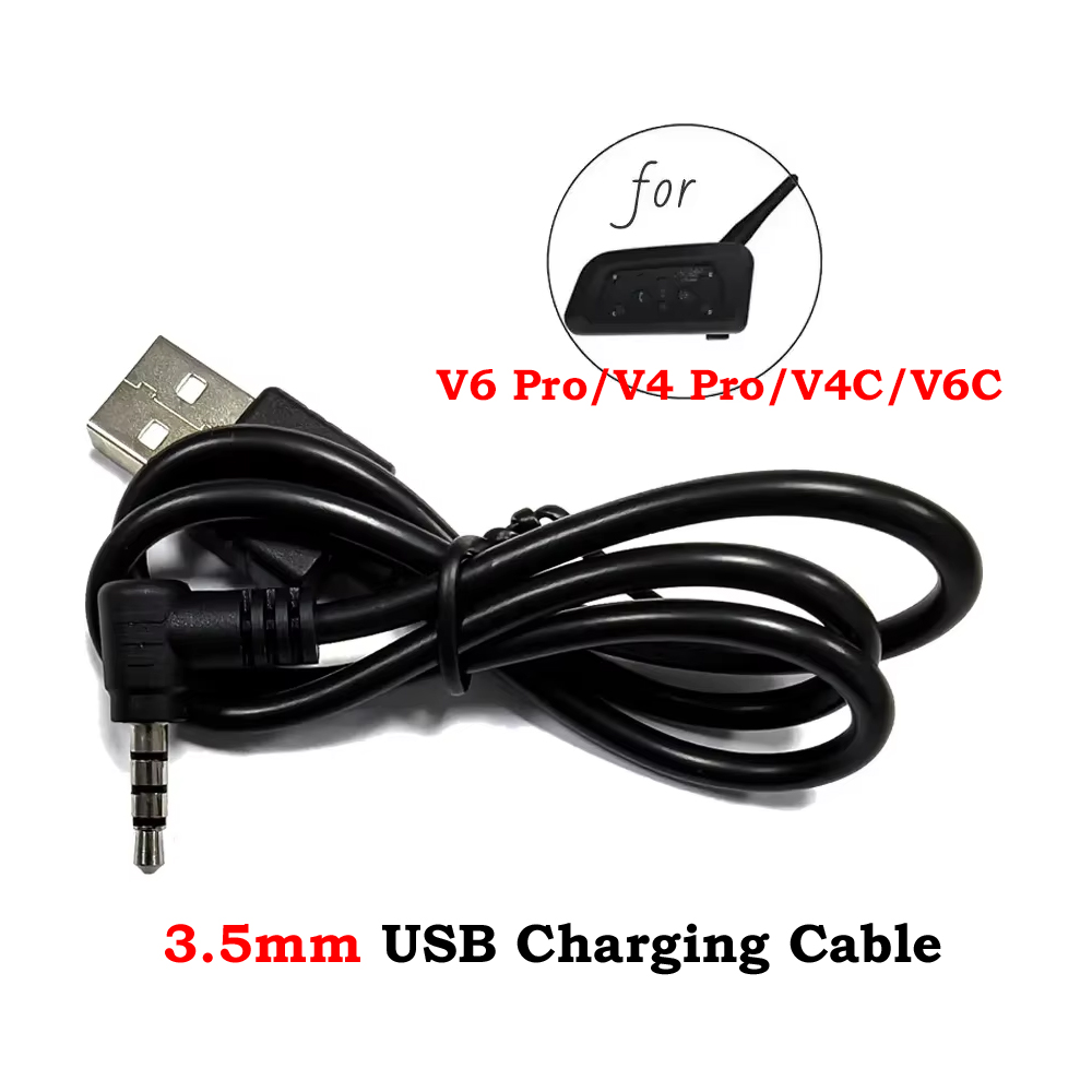 For Vnetphone V6/V4PRO Motorcycle Helmet Intercom Headset Accessories Jack to USB Charging Cable