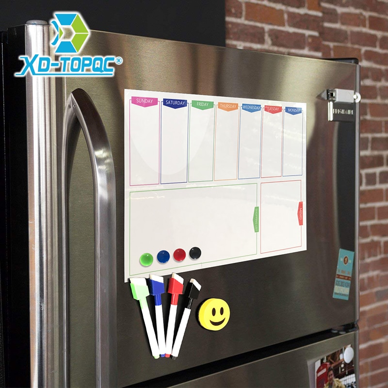 Ugeplan whiteboard  a3 opslagstavle 29.7*42cm magnetisk kalender fleksibel børn tegning hvid køleskab magnet køkken memo board