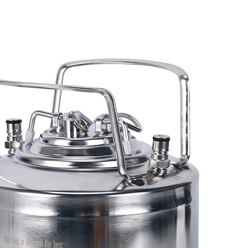Barril de Cerveza Estilo Cornelius, tapa de cierre con válvula de alivio de presión, acero inoxidable 304, 6L,