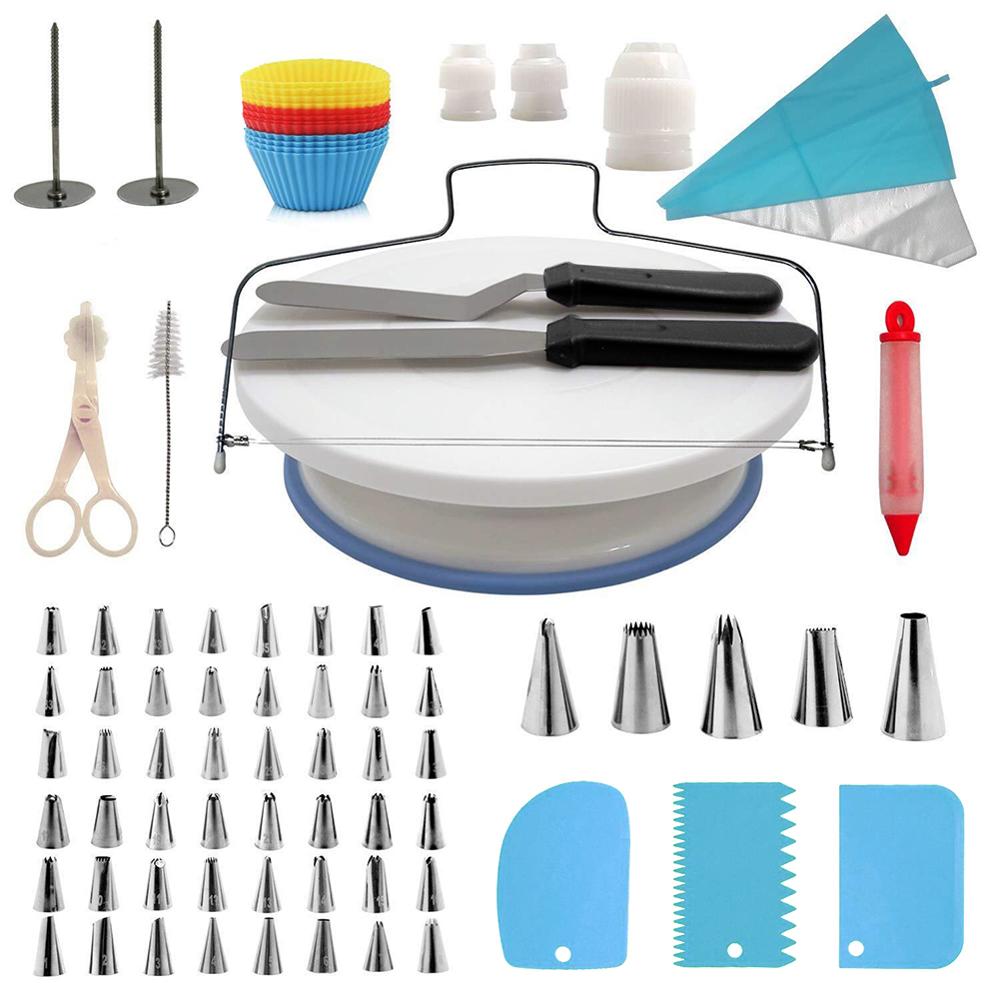 106 Pcs Multifunctionele Cake Decorating Kit Taart Draaitafel Sets Gebak Buis Fondant Diy Tool Dessert Keuken Bakken Gebak supply