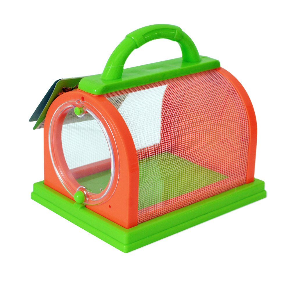 Udendørs bug hus legetøj natur udforskning videnskab eksperiment insekt bur sommerfugl guldsmed sjov bungalow med håndtag til børn: Grøn