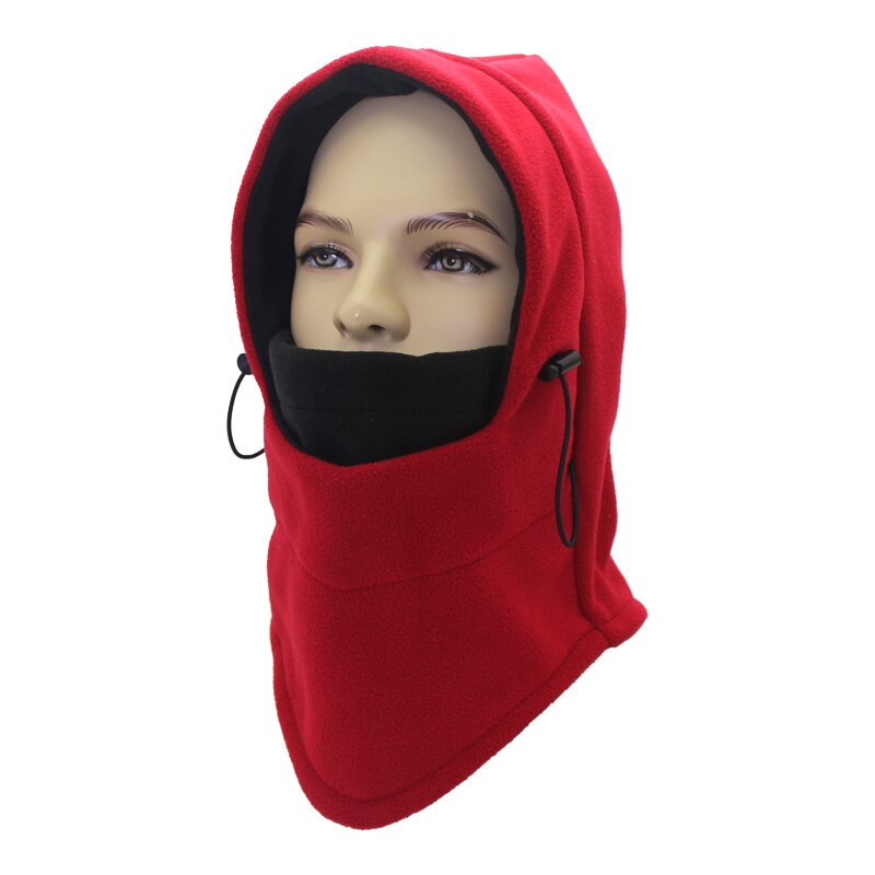 Outfly Winter Balaclava Hat Windproof Hat With Mask Unisex Ski Hat Mens Winter Fleece Hat Wrapped Warm Hat: red and black
