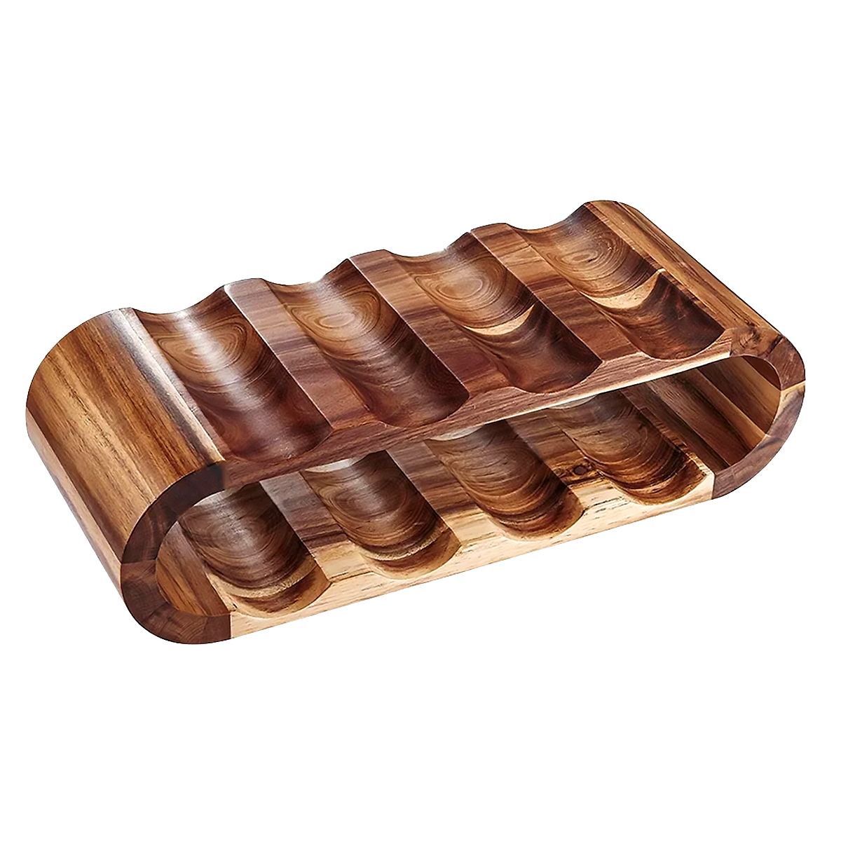 Leeseph Weinregal aus Holz, 2-stufiges Weinregal für 8 Flaschen, freistehende Weinaufbewahrung, Weinregal-Organizer, Weinflaschenhalter: Ursprünglich Titel