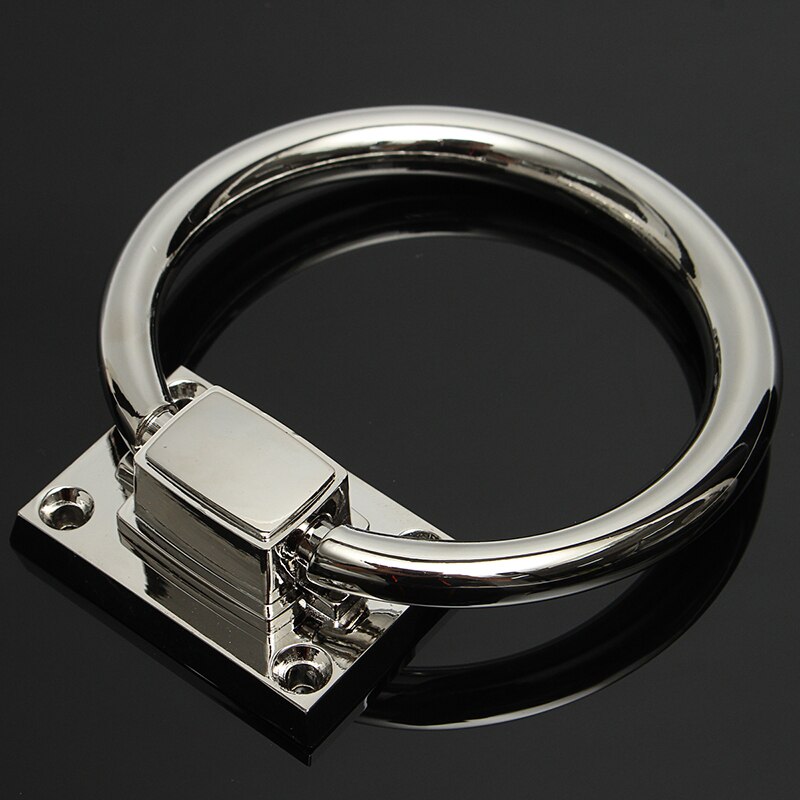 Door Handle Door Pull Ring Knob Shiny Silver Pull Ring Wooden Door Knocker Chair Pulls Handle Stainless steel 111x56x38MM